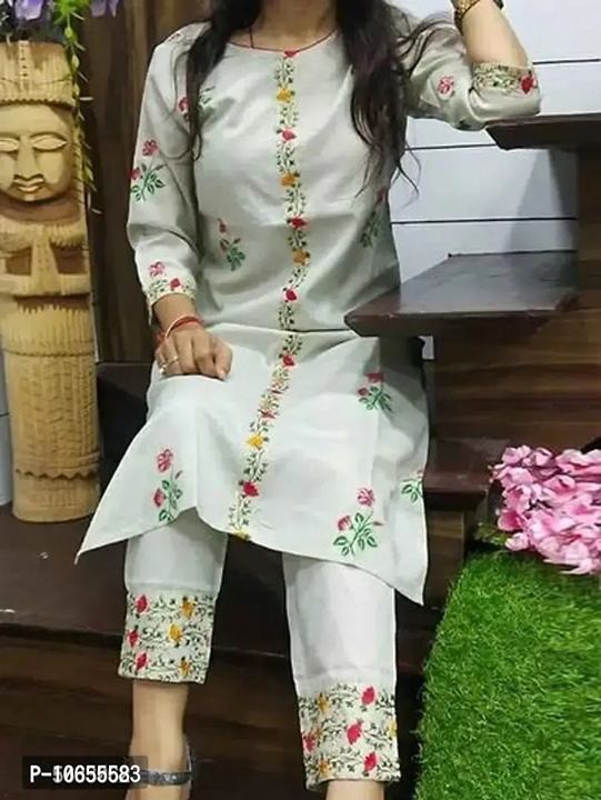 Stylish Embroidery Printed Kurta Set With Bottom  uploaded by VAIBHAV COLLECTIONS on 5/25/2023