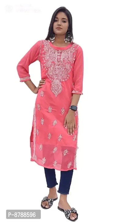 Classic Georgette Chicken Kari Kurti  With Inner For Women  uploaded by VAIBHAV COLLECTIONS on 5/25/2023