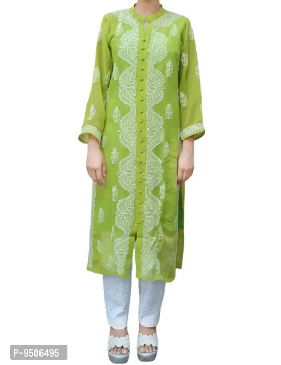 Homemade Georgette Lucknowi  Chickenkari  Work Embroidery Kurtis For Women  uploaded by VAIBHAV COLLECTIONS on 5/25/2023