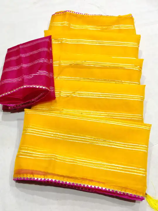 *🛒 WADDING SPECIAL 🛒*

😍 *Pure Orgenja Fabric Saree*🥻

😍 Elegance sikvensh  work with  full shi uploaded by Gotapatti manufacturer on 5/26/2023