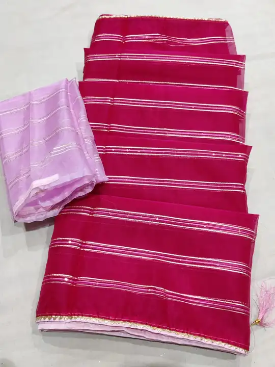 *🛒 WADDING SPECIAL 🛒*

😍 *Pure Orgenja Fabric Saree*🥻

😍 Elegance sikvensh  work with  full shi uploaded by Gotapatti manufacturer on 5/26/2023