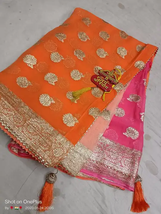 🙏JAI SHREE SHYAM JI🙏
*new Lunching*
🦚🌹🌴🙏🌴🌹🦚🙏🌴🌹
🦚 *Pure Georgette  fabric saree*
🦚 *red uploaded by Gotapatti manufacturer on 5/26/2023