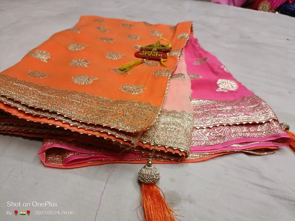 🙏JAI SHREE SHYAM JI🙏
*new Lunching*
🦚🌹🌴🙏🌴🌹🦚🙏🌴🌹
🦚 *Pure Georgette  fabric saree*
🦚 *red uploaded by Gotapatti manufacturer on 5/26/2023