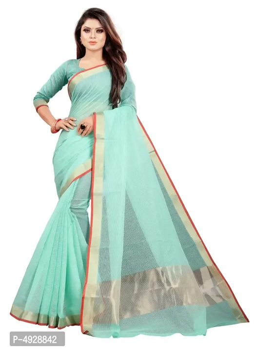 Stylish Kota Doraiya Cotton Saree With Blouse uploaded by Trendy Fashion Store on 5/26/2023