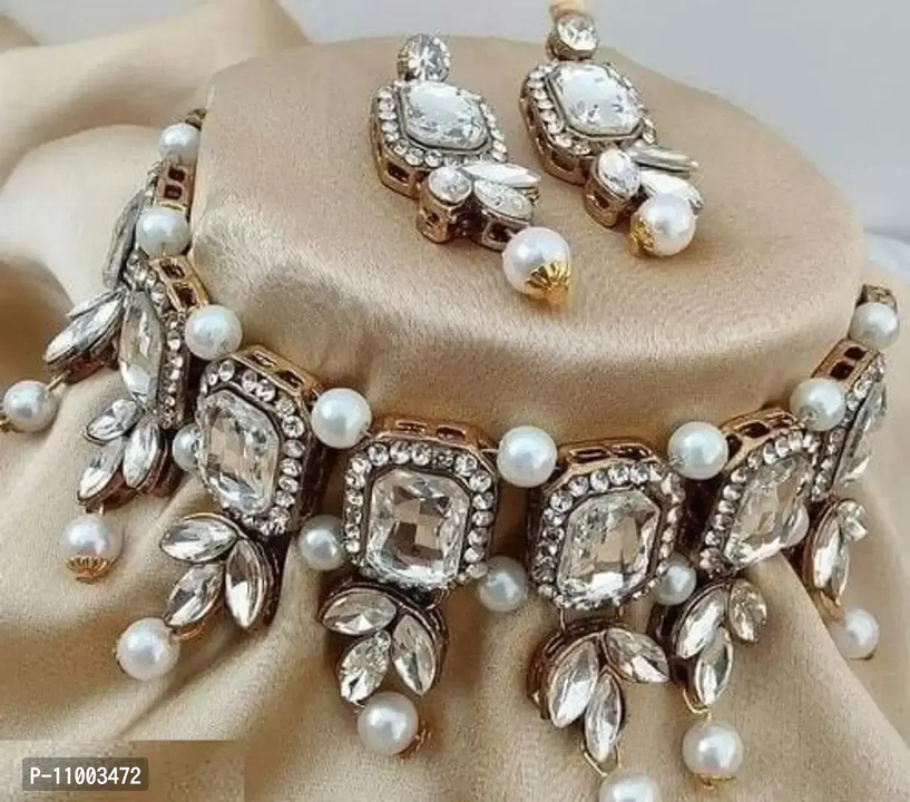 Stylish Crystal  With Pearl Work Jwellery For Women  uploaded by VAIBHAV COLLECTIONS on 5/26/2023