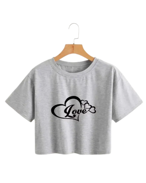 Love printed grey crop Top for women and girls  uploaded by Yup It's Trendy on 5/26/2023