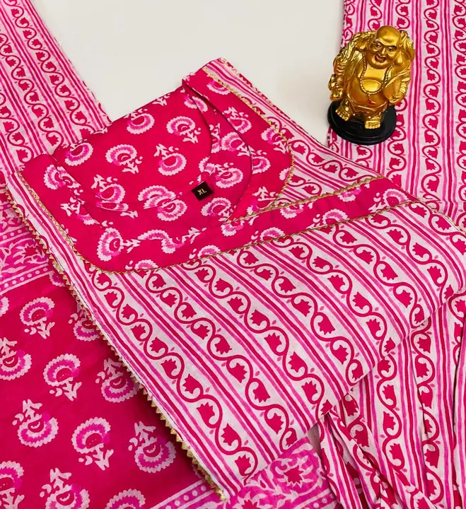 Fabric pure cotton Jaipuri print with dupatta  uploaded by Siddh enterprise on 5/26/2023