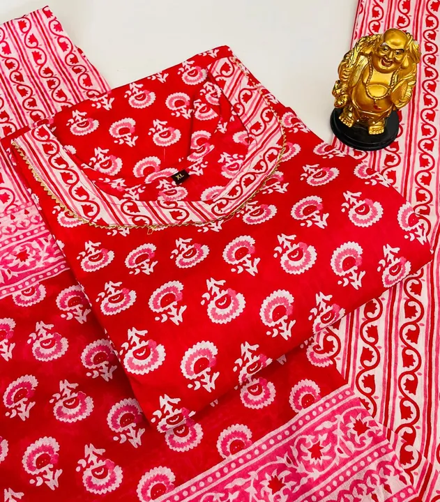 Fabric pure cotton Jaipuri pair with dupatta  uploaded by Siddh enterprise on 5/26/2023