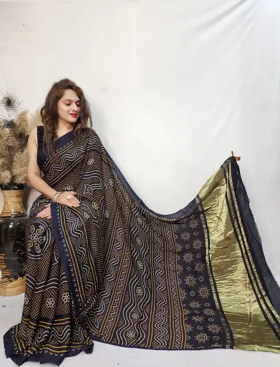 Modal silk chandroki print saree uploaded by Arihant Bandhani's on 5/26/2023
