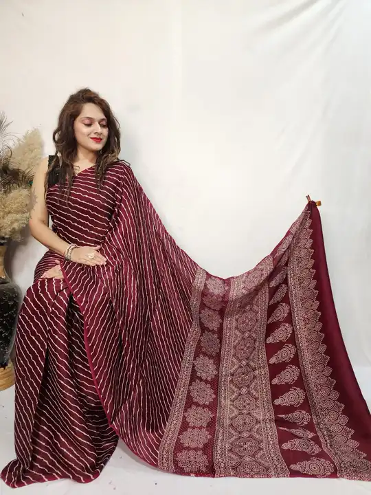 Modal silk leahriya saree uploaded by business on 5/26/2023