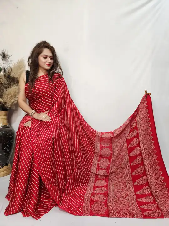 Modal silk leahriya saree uploaded by Arihant Bandhani's on 5/26/2023