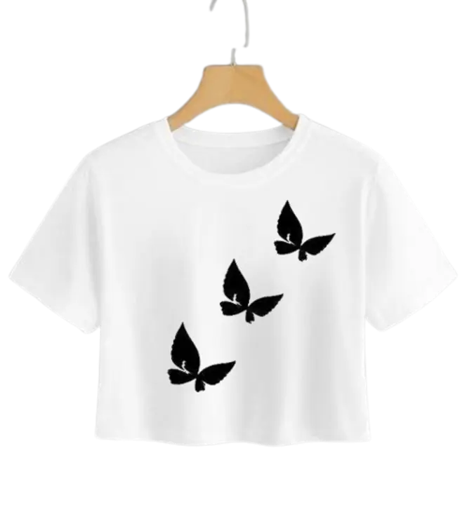 3 butterfly printed Crop top for girls and women  uploaded by Yup It's Trendy on 5/26/2023