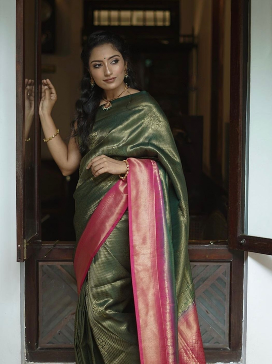 Rich pallu with allovar Zari Weaving saree uploaded by Dhananjay Creations Pvt Ltd. on 5/26/2023