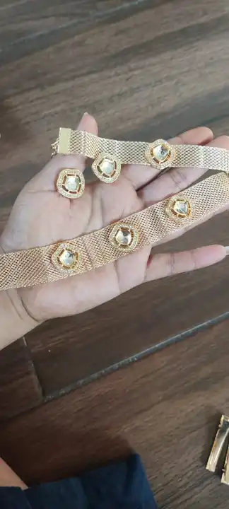 Kundan necklace earrings and bracelet set  uploaded by Sb designs on 5/26/2023