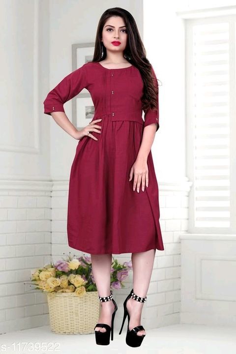 Post image Stylish Fashionista Women Dresses

Fabric: Cotton Blend
Sleeve Length: Three-Quarter Sleeves
Pattern: Checked
Multipack: 1
Sizes:
S (Bust Size: 34 in, Length Size: 40 in) 
M (Bust Size: 36 in, Length Size: 40 in) 
L (Bust Size: 38 in, Length Size: 40 in) 
XL (Bust Size: 40 in, Length Size: 40 in) 
XXL (Bust Size: 42 in, Length Size: 40 in) 

Dispatch: 2-3 Days