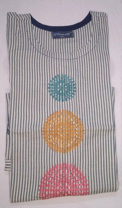 Beautiful embroidery cotton full sleeve kurti with good finishing  uploaded by Mannatt creation on 5/26/2023