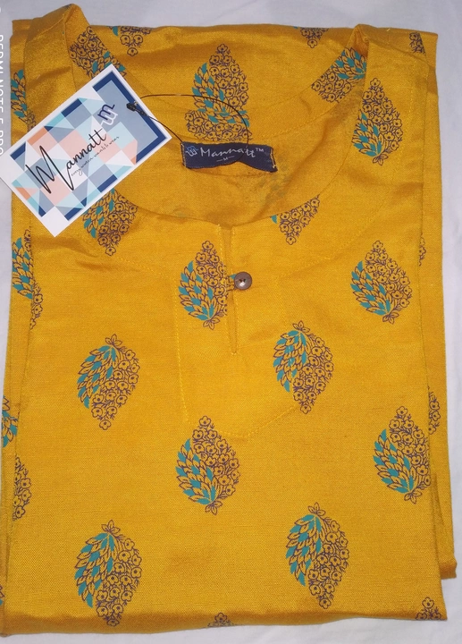 Yellow cotton kurti  (S,L,Xl,XXl) uploaded by Mannatt creation on 5/19/2024