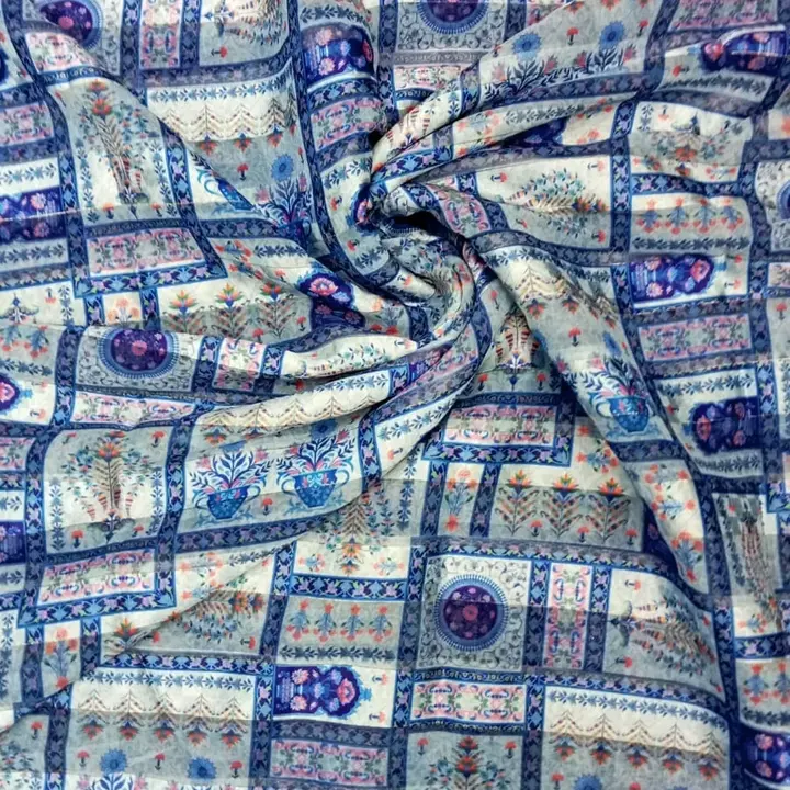 Satin Georgette Designer printed Fabric  uploaded by Sanskruti on 5/26/2023