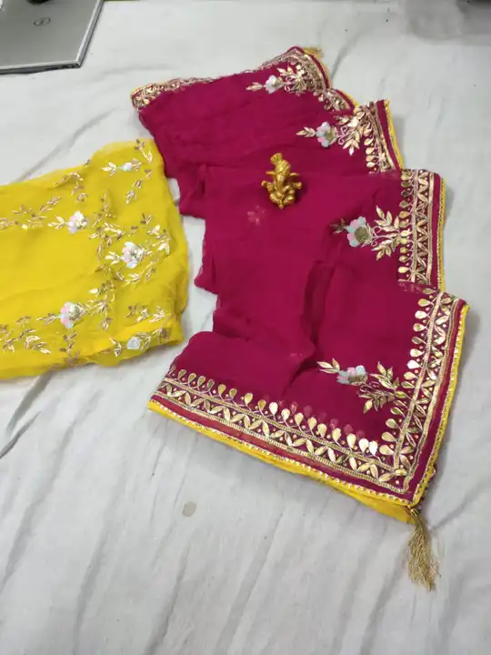 Pure oranza fabric gotta patti hand work saree  uploaded by Deepika Designer Saree on 5/26/2023