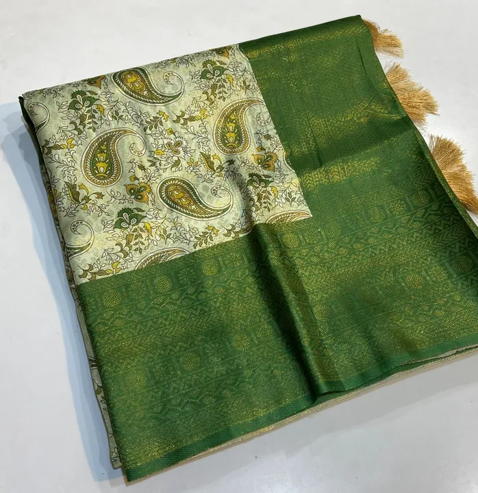 Floral soft silk gold zari kubera pattu  saree uploaded by Suyukti fab on 5/26/2023