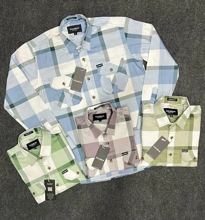 Check shirt double pocket  uploaded by Patel knitwear on 5/26/2023