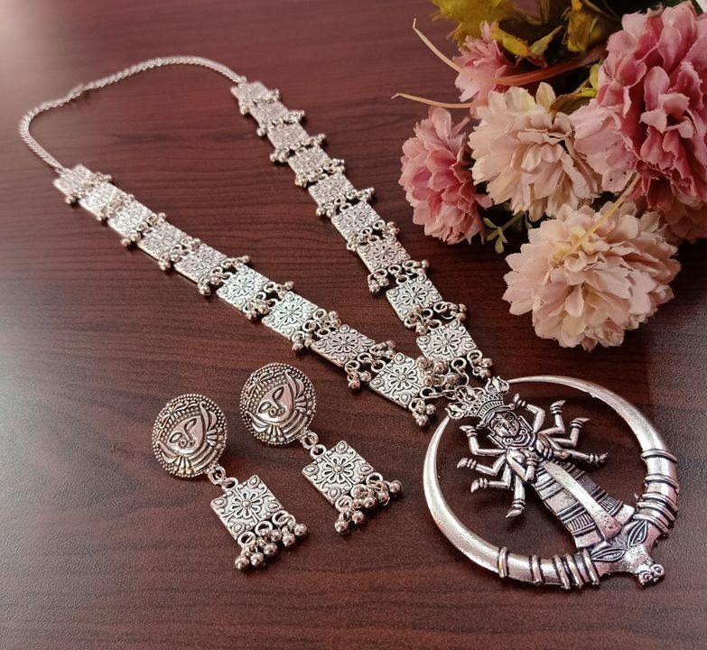 German Silver Durga necklace set uploaded by Sandhya fashion jewellery on 3/11/2021