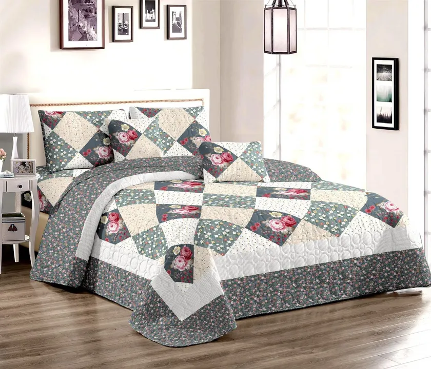 Quilted bed cover set uploaded by INDIAN BEDDING COMPANY on 5/26/2023