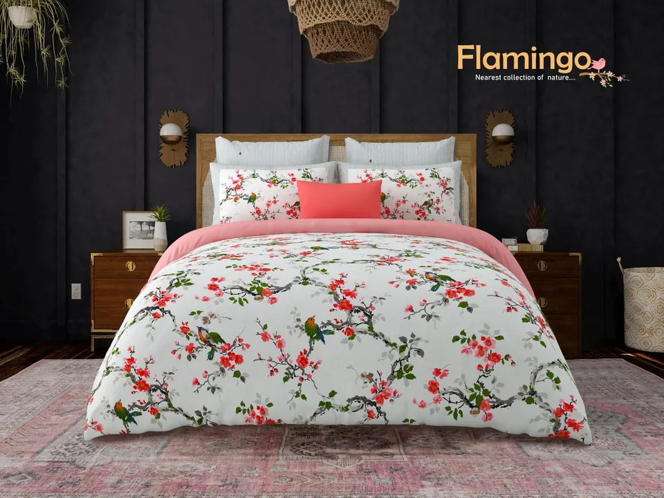 FLAMINGO DOUBLFLAMINGO DOUBLE COTTON BED SHEET SET uploaded by INDIAN BEDDING COMPANY on 5/26/2023