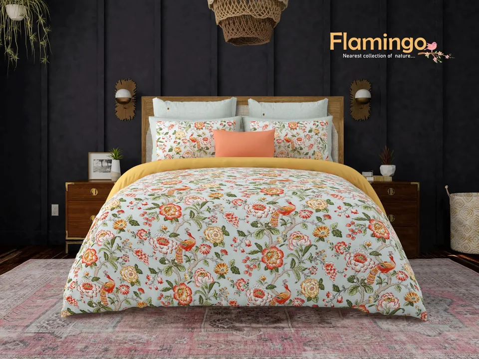 FLAMINGO DOUBLFLAMINGO DOUBLE COTTON BED SHEET SET uploaded by INDIAN BEDDING COMPANY on 5/30/2024