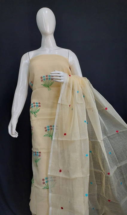 Kota doria embroidery work suit  uploaded by Ansari Handloom on 5/27/2023