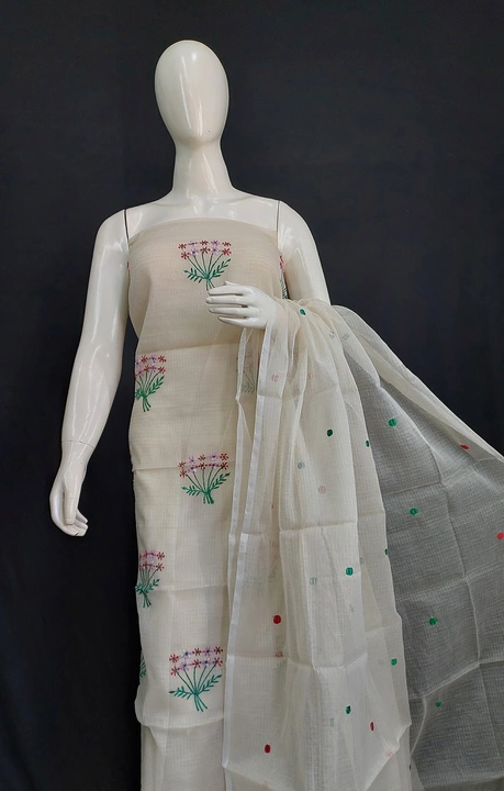 Kota doria embroidery work suit  uploaded by Ansari Handloom on 5/27/2023