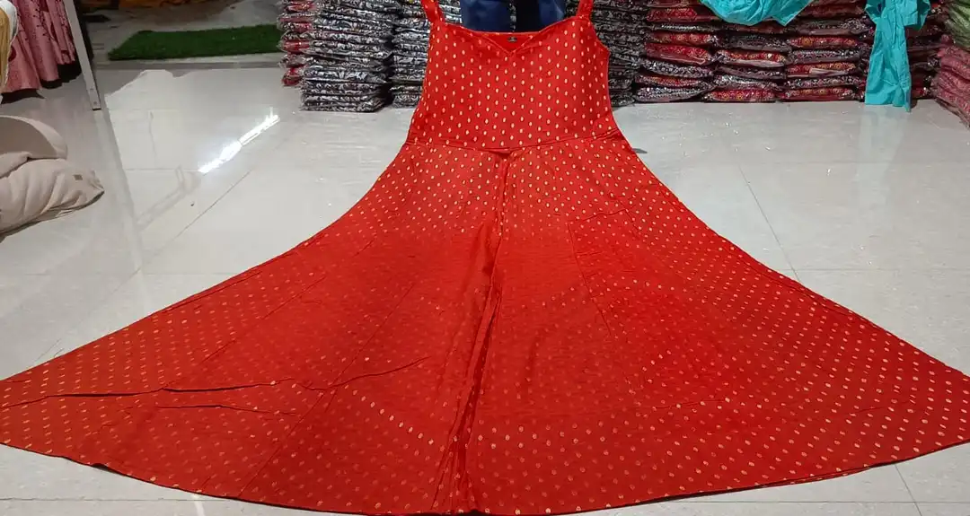 Flaunt your royal self as you carry yourself in this rich long flared red ♥️ dress* uploaded by khan wholeseller on 5/27/2023