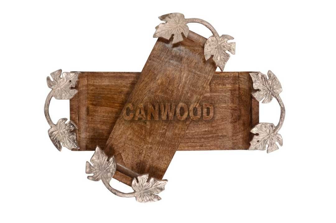 Wooden set of Sleek Serving Tray with aluminium handles  uploaded by Canwood on 3/11/2021