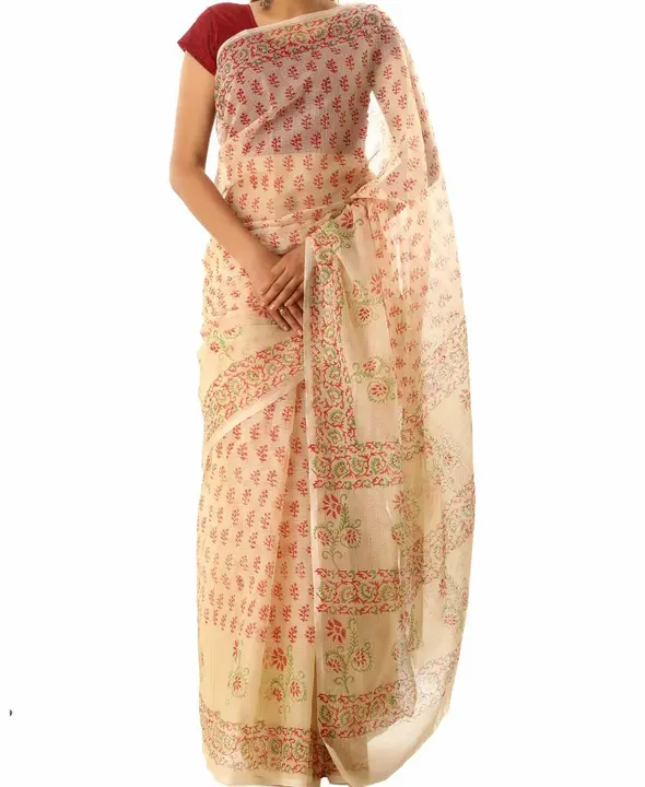 Kota Doria sarees block print work design  uploaded by RB fashion group on 5/27/2023