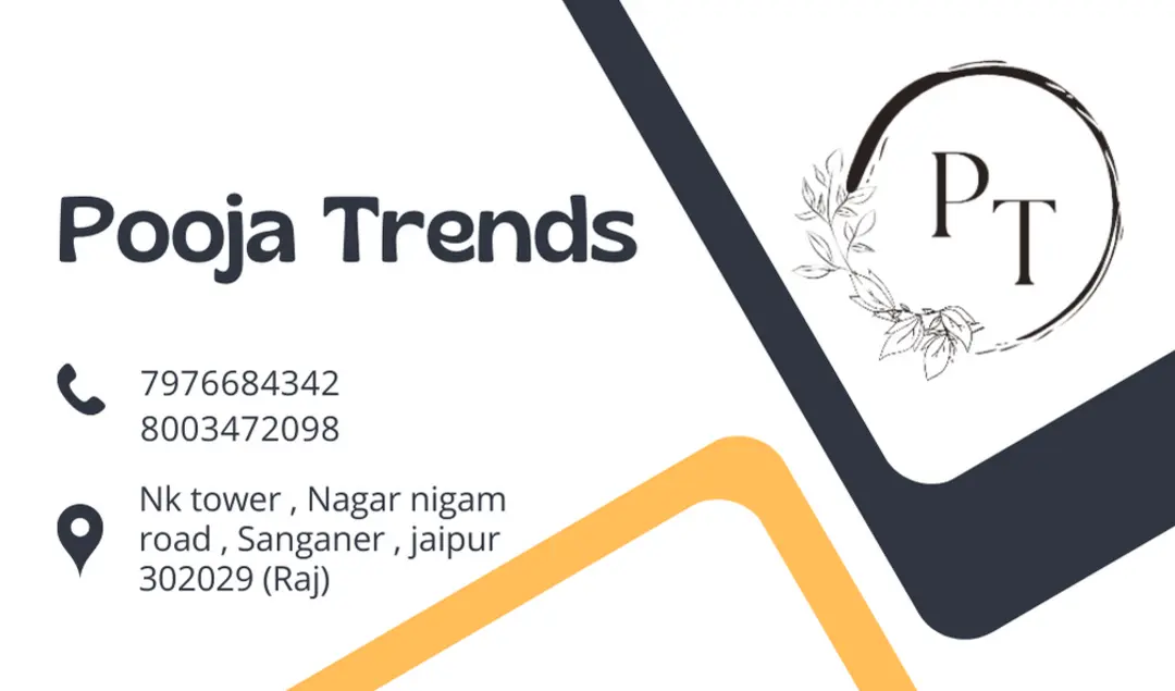 Visiting card store images of Pooja Trends