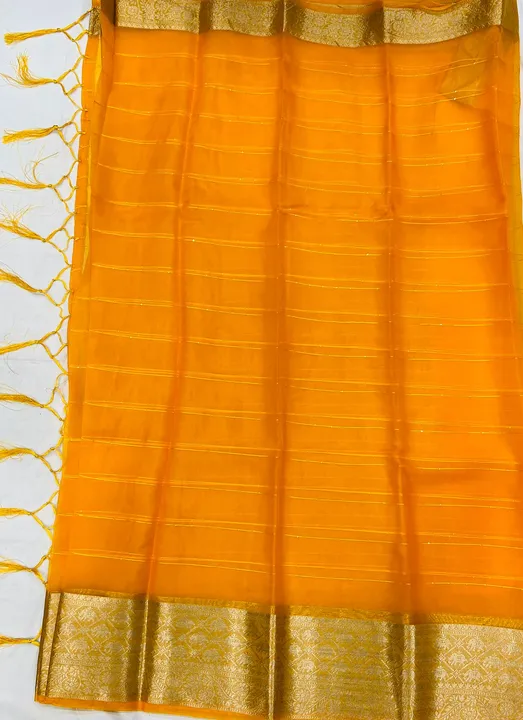 Organza Silk  saree with sequnce line uploaded by Vedi Tex on 5/27/2023
