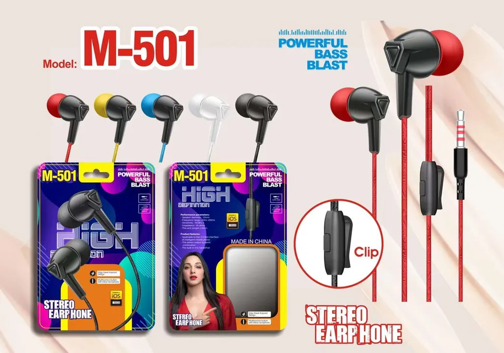 M 501 wired earphone  uploaded by Nillkanth mobile accessories on 5/31/2024