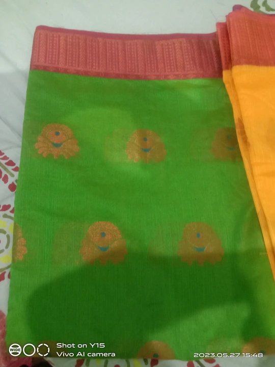 Slub saree with blouse  uploaded by Sarswati textile on 5/30/2024