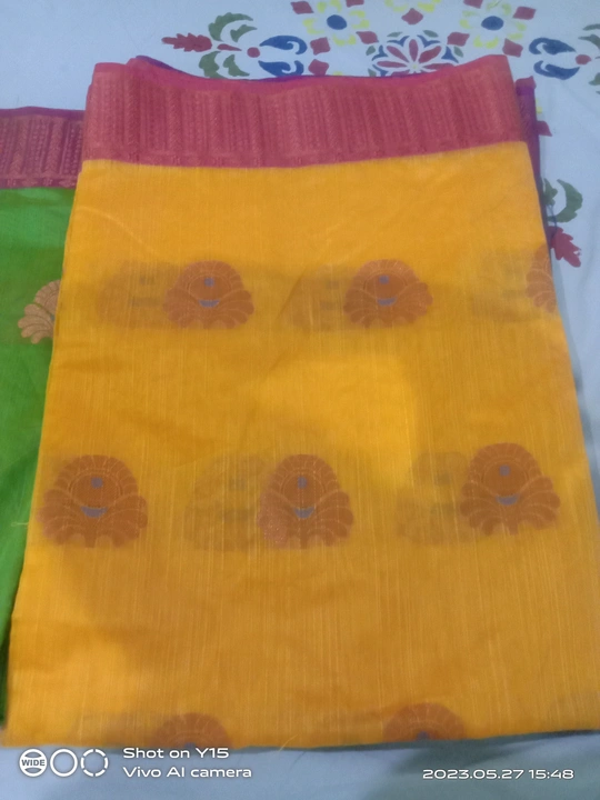 Slub saree with blouse  uploaded by Sarswati textile on 5/27/2023