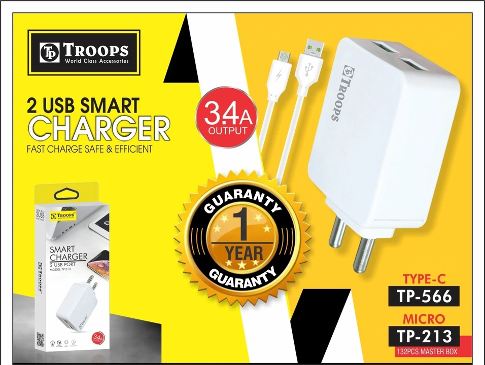 2 Usb Smart Fast Charger 1 year warranty  uploaded by Birla Electronics on 5/27/2023
