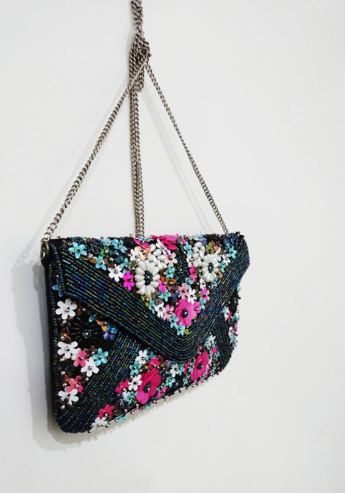 Sequins Beads Embroidery slig bag evening bag uploaded by Sabrina Exports on 5/27/2023