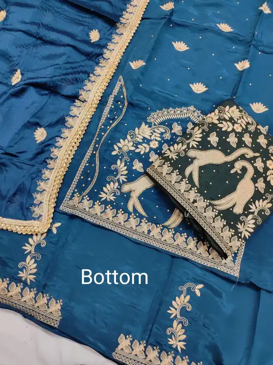 Upada silk suit with cinon dupata rate 1350 uploaded by Manish sales on 5/27/2023