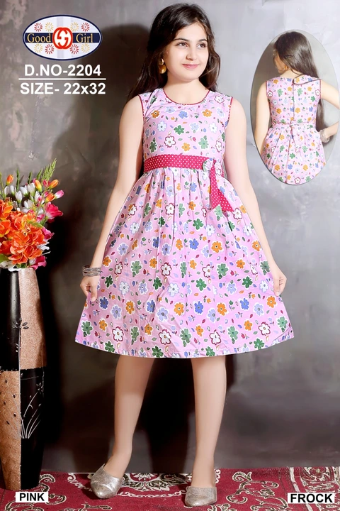 Cotton frock with flower print uploaded by business on 5/27/2023