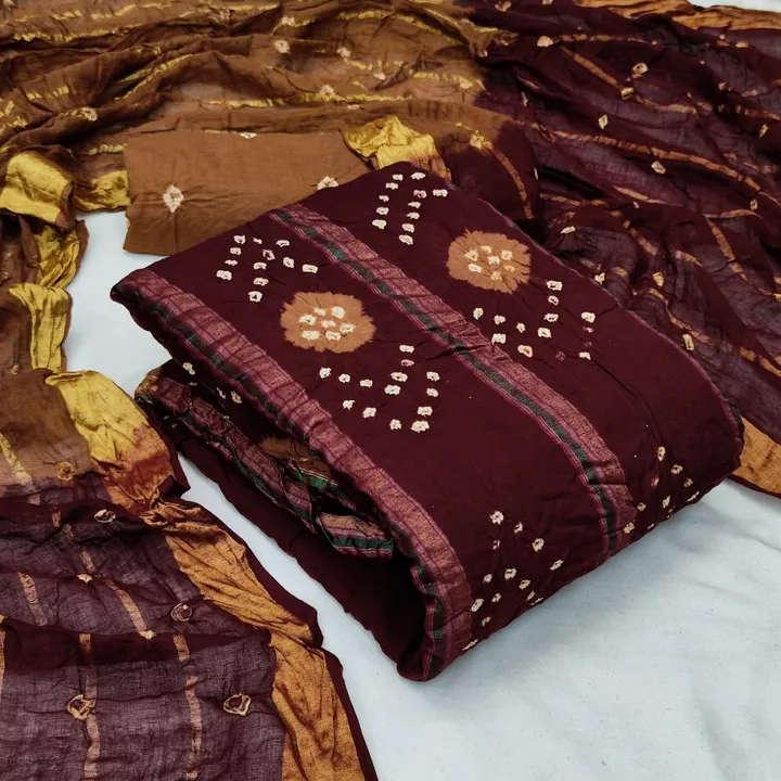 *🧶MAYA Pure Cotton Bandhni Dress Materail*

Orignal same as photos✅
Very good qyality👌🏻👌🏻

*👗T uploaded by Divya Fashion on 5/27/2023