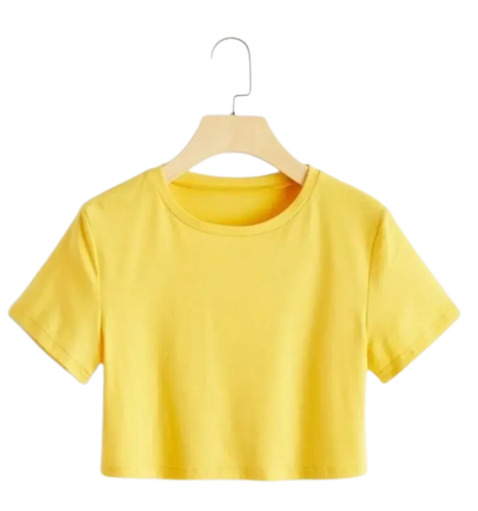 Plan yellow girls crop top  uploaded by Yup It's Trendy on 5/27/2023