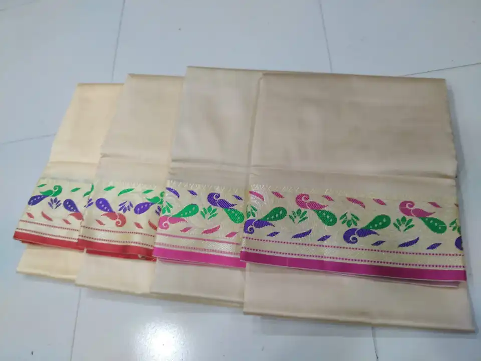 Banarsi silk dhoti set 10*6 uploaded by SHV Sh handloom on 5/27/2023