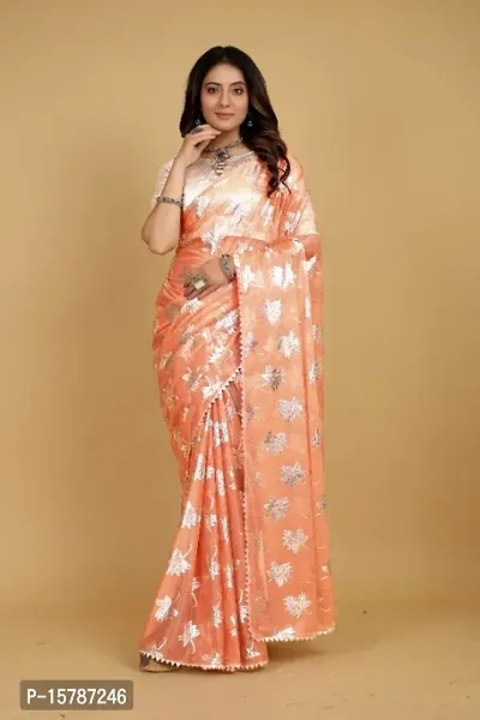 Post image Soft Silk Glitter Foil Print Saree With Blouse Piece

 Color:  Orange

 Fabric:  Silk Blend

 Type:  Saree with Blouse piece

 Style:  Foil Print

 Design Type:  Bhagalpuri

Saree Length: 5.5 (in metres)

Blouse Length: 0.8 (in metres)

Within 6-8 business days However, to find out an actual date of delivery, please enter your pin code.

Soft silk glitter finish saree with foil print patti design and blouse piece