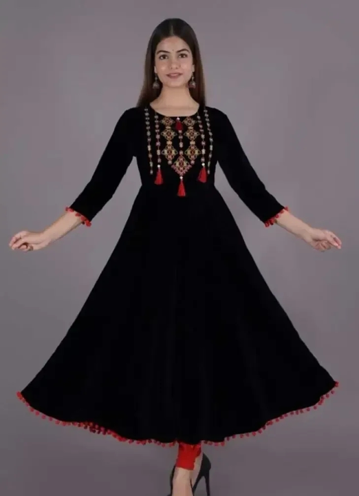 Rayon Embroidered A-Line Ethnic Gown uploaded by Girls collection  on 5/27/2023
