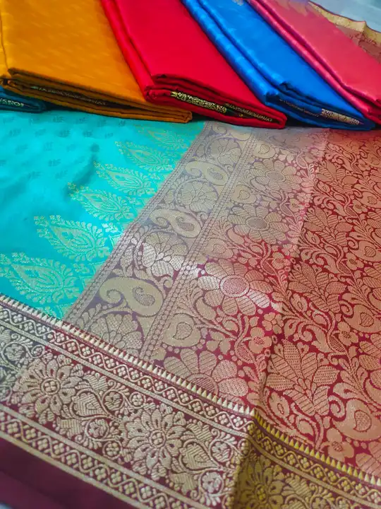 🎉Offer offer offer 🎉 

Satin silk saree 
Fabric - soft amazing satin
Set - 8 pcs
Price -  ~650~ *4 uploaded by Shamshad Enterprises on 5/27/2023