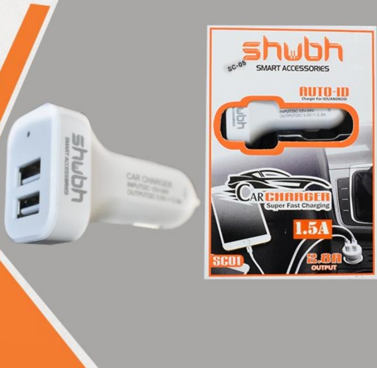 2.8 AMP/2 USB CAR CHARGER WITH CABLE uploaded by SHRI HARI ENTERPRISES on 5/27/2023